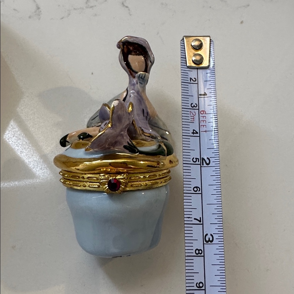 Clayworks 2003 Fairy Tales by Heather Goldminc Periwinkle Fairy trinket box Y2K - Picture 10 of 16